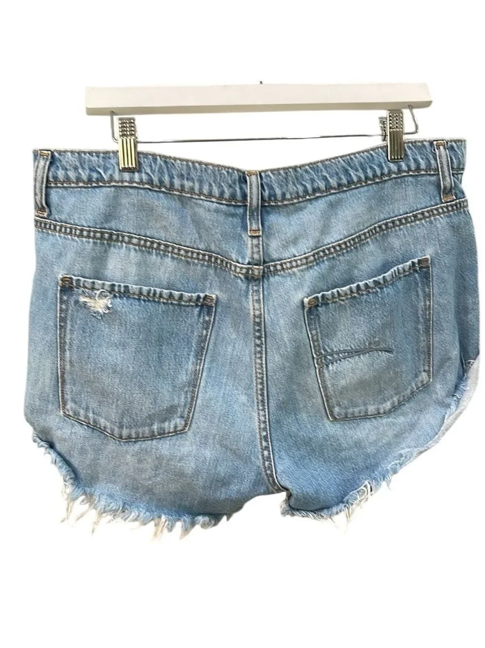 Nobody‎ Denim X Revolve Boho Distressed Denim Cut Off Shorts SZ 32 Blessed